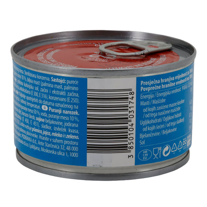 Carne in scatola Podravka affettato di tacchino | Carne in scatola | Saporito e speziato, versatile | 150 g