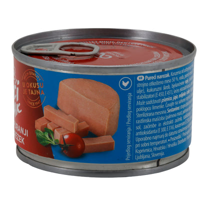 Carne in scatola Podravka affettato di tacchino | Carne in scatola | Saporito e speziato, versatile | 150 g