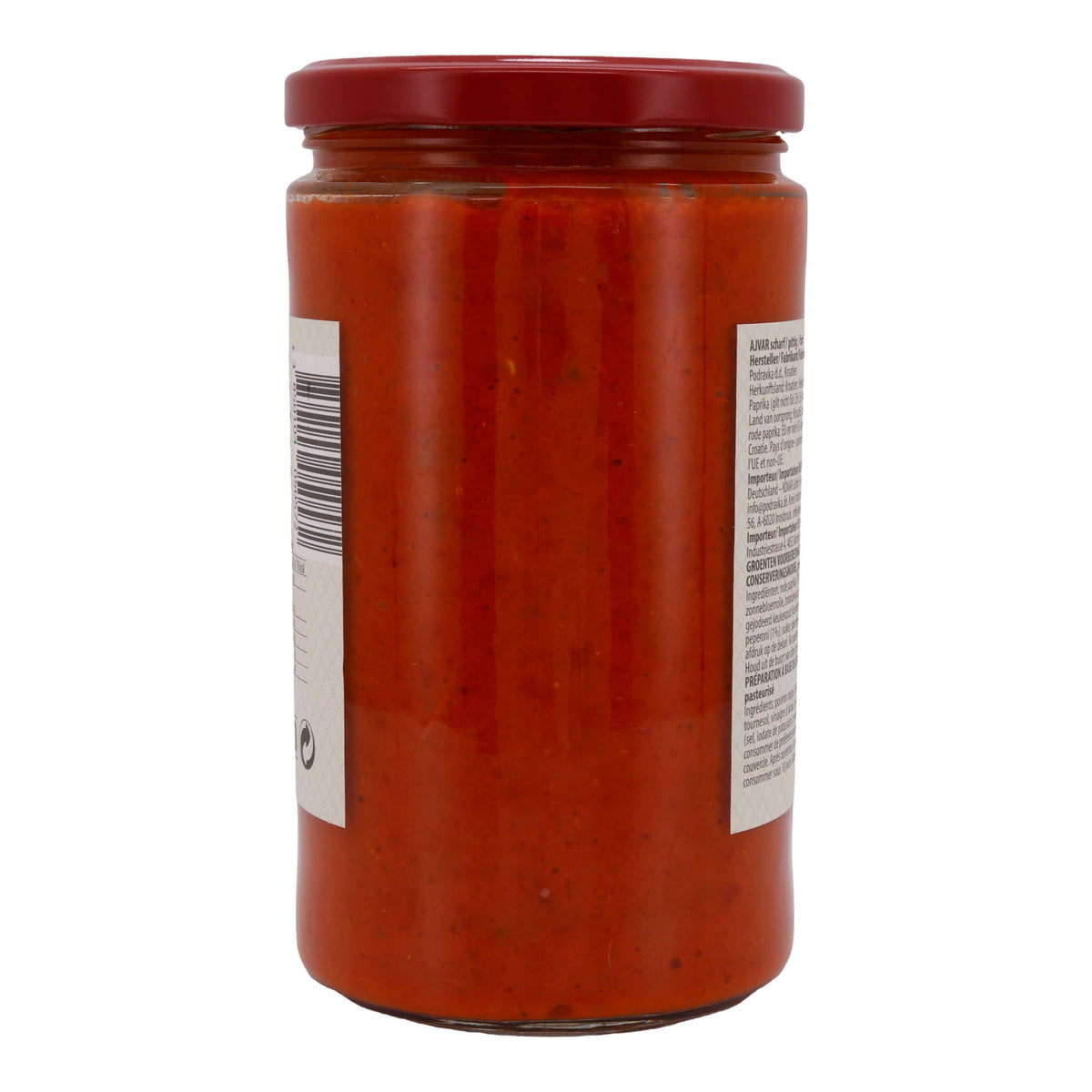 Paprikapaste Podravka | Ajvar Scharf/Pittig Fort | Authentisch, vegan | 690 g Glas