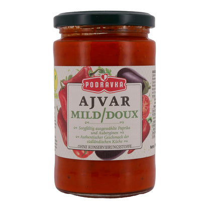 Paprikapasta Podravka | Ajvar Mild | Authentiek van paprika & aubergines | 350 g