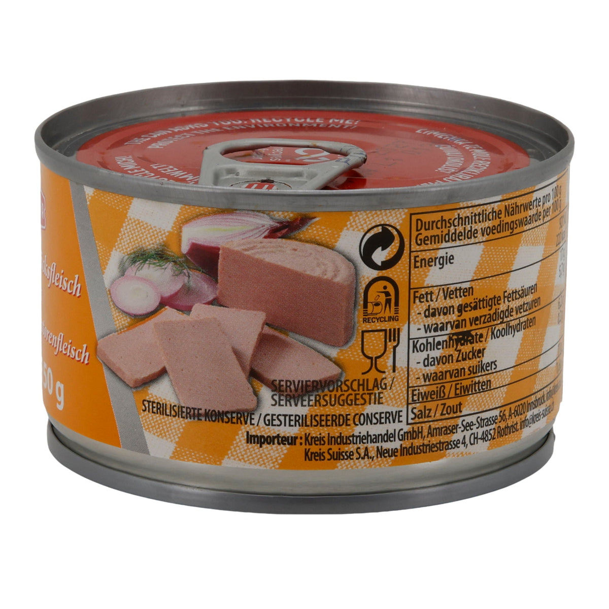 Geflügelkonserve Podravka Hühnerfrühstücksfleisch | Konserve | Zart mit Sojaeiweiß | 150 g PODRAVKA