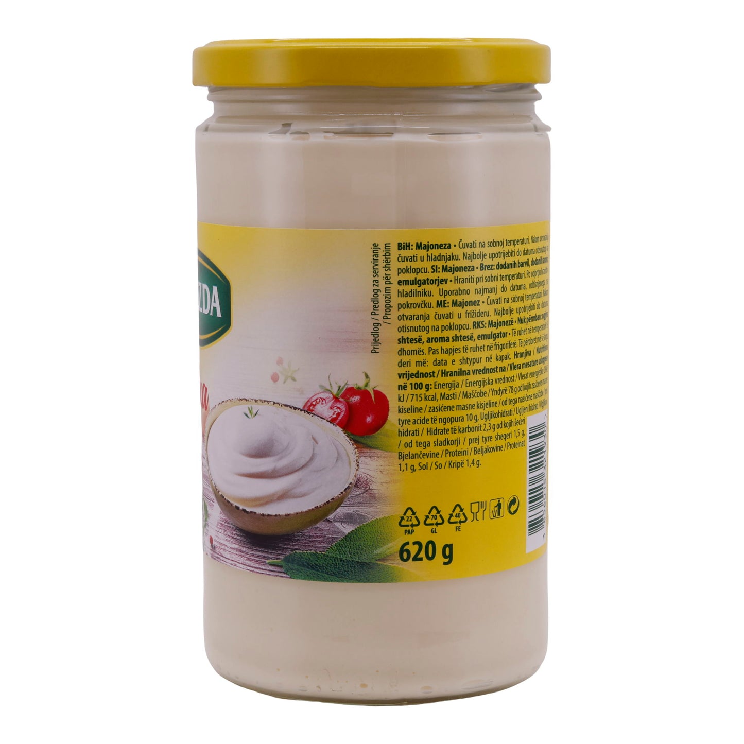 Mayonnaise Zvijezda | Traditioneel | Zonder kleurstoffen, met aroma's & emulgatoren | 620g
