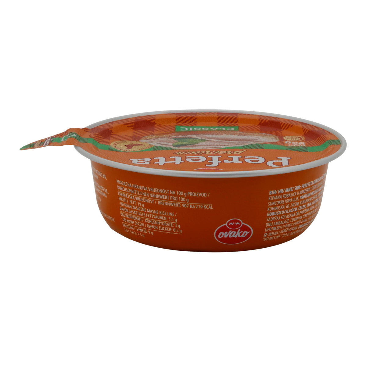 Hühnerpastete Perfetta Premium | Brotaufstrich | Cremig mit feinem Hühnerfleisch | 95 g OVACO PERFETTA