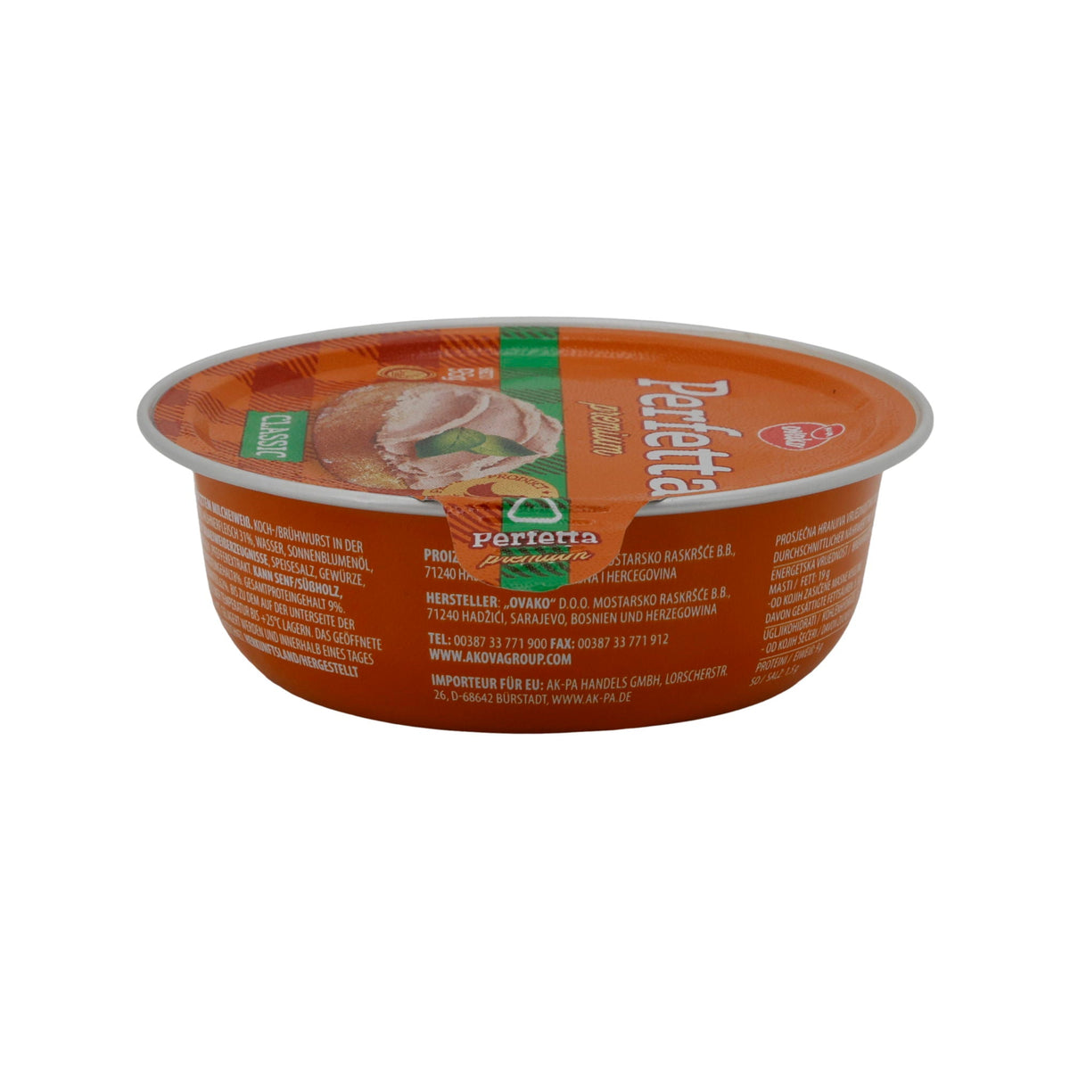 Hühnerpastete Perfetta Premium | Brotaufstrich | Cremig mit feinem Hühnerfleisch | 95 g OVACO PERFETTA