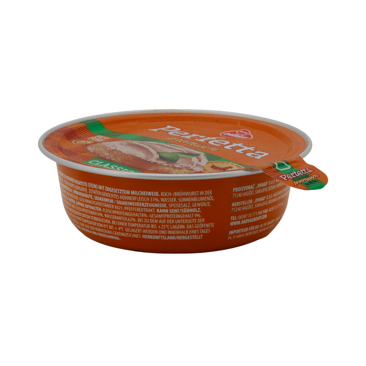 Hühnerpastete Perfetta Premium | Brotaufstrich | Cremig mit feinem Hühnerfleisch | 95 g OVACO PERFETTA