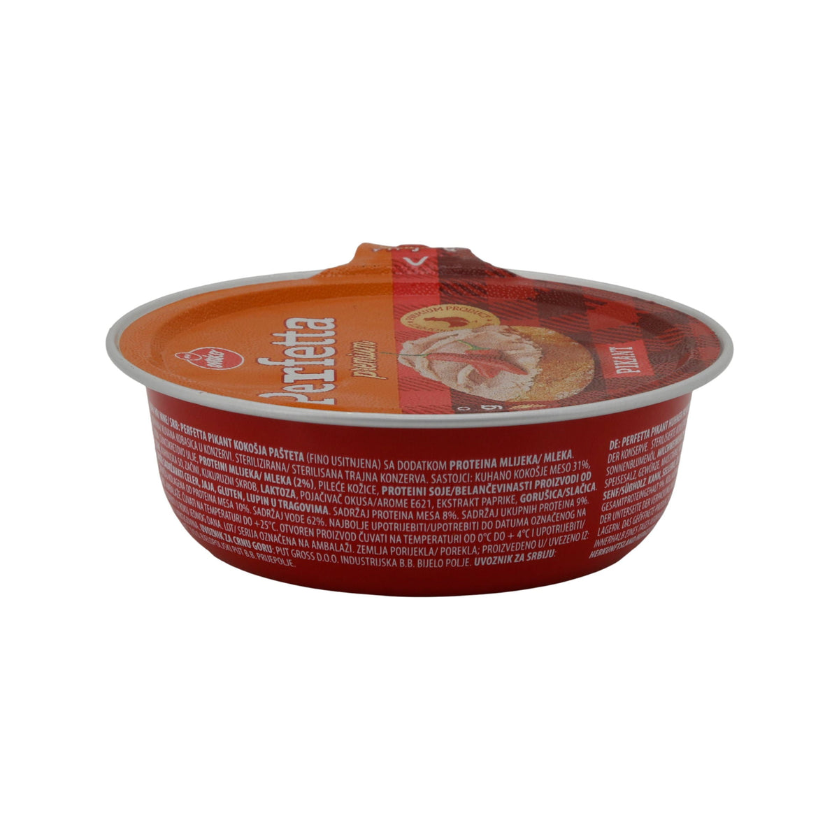Pastete Perfetta | Premium Hühnerpastete Pikant | Brotaufstrich, mit Hühnerfleisch | 95g PERFETTA