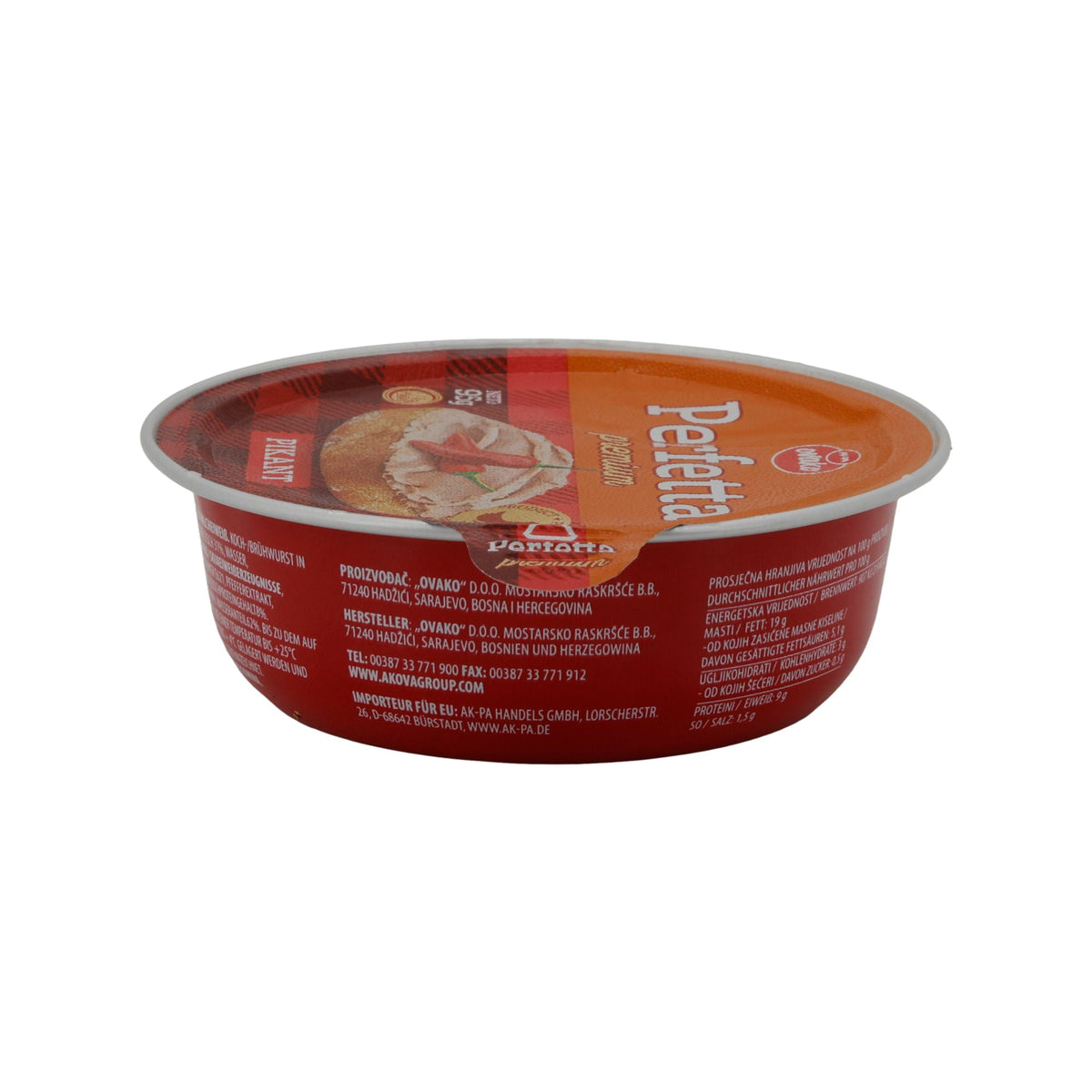 Pastete Perfetta | Premium Hühnerpastete Pikant | Brotaufstrich, mit Hühnerfleisch | 95g PERFETTA