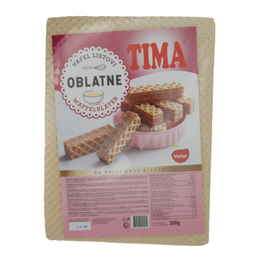 Waffelblätter Tima Oblatne | Waffel | perfekt für hausgemachte Waffeldesserts | 200 g TIMA