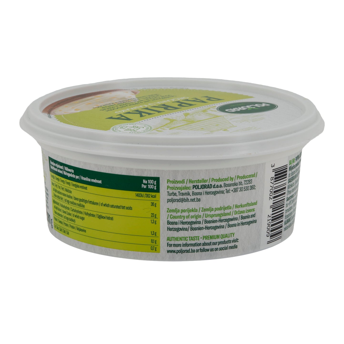 Sauerrahm Poljorad Paprika Sjeckana u Kajmaku | Sauerrahm | Con pezzi freschi di paprika | 280 g