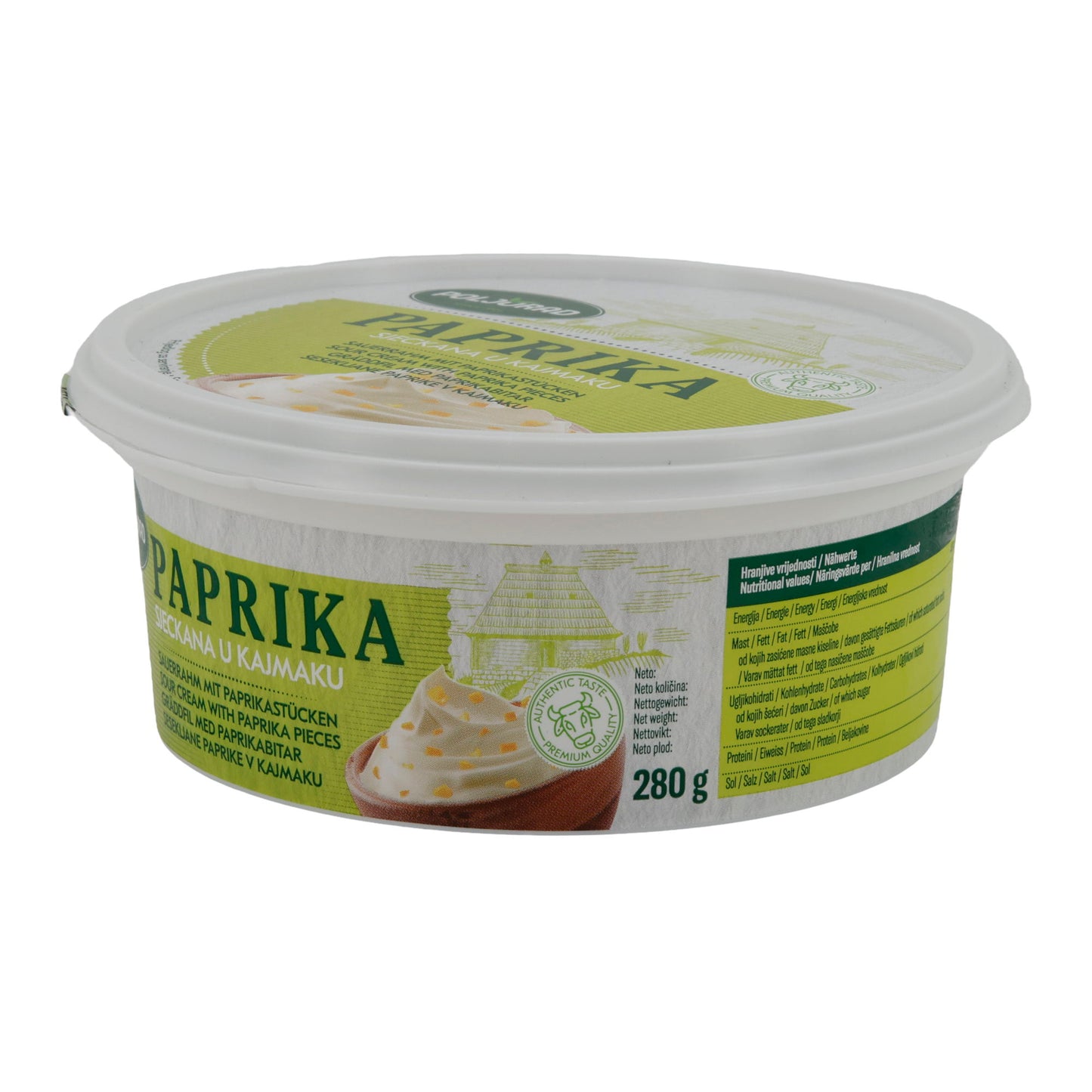 Sauerrahm Poljorad Paprika Sjeckana u Kajmaku | Sauerrahm | Con pezzi freschi di paprika | 280 g