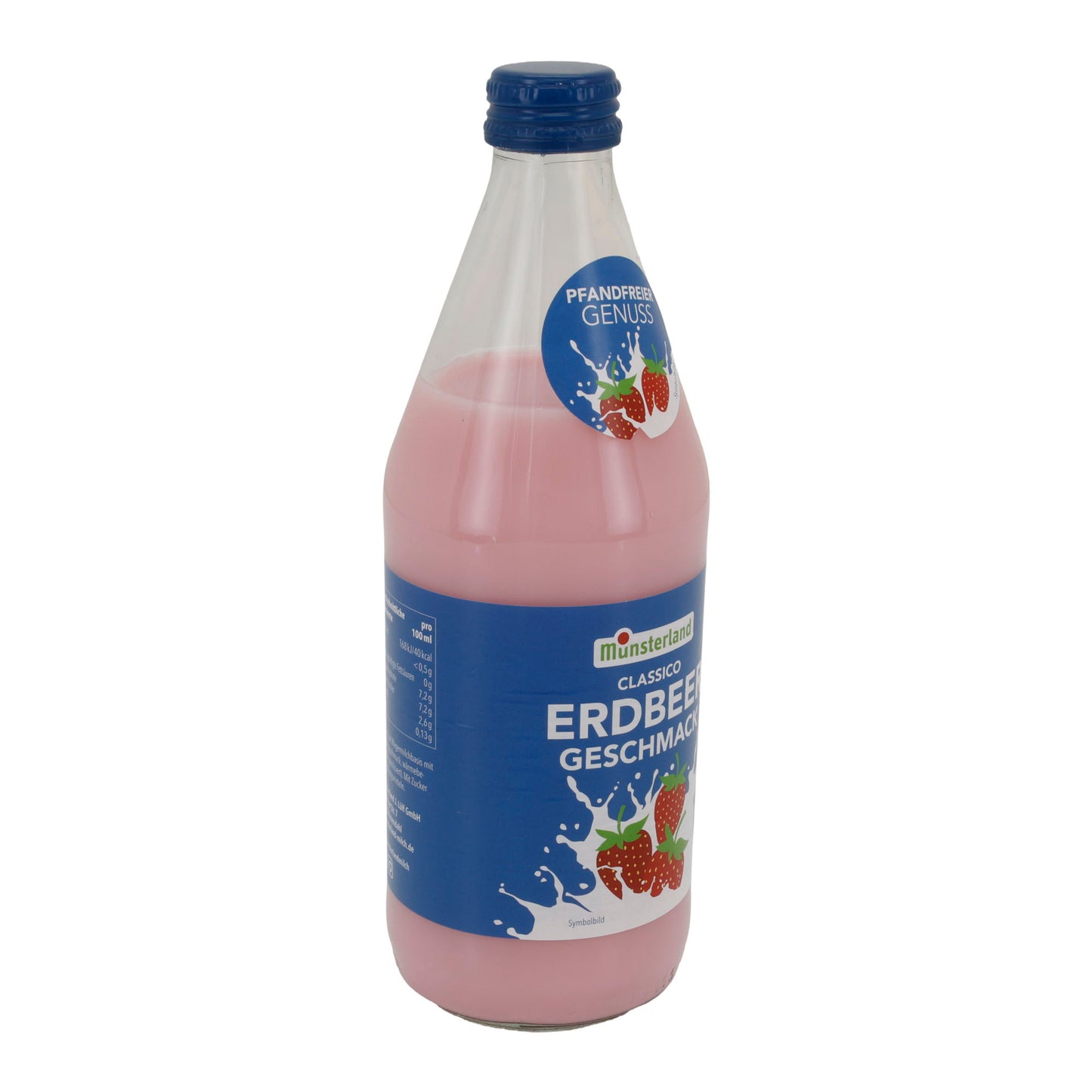 Milchmischgetränk Münsterland Classico Erdbeergeschmack | Milchmischgetränk | 1,5 % Fett | 500 ml Glasflasche