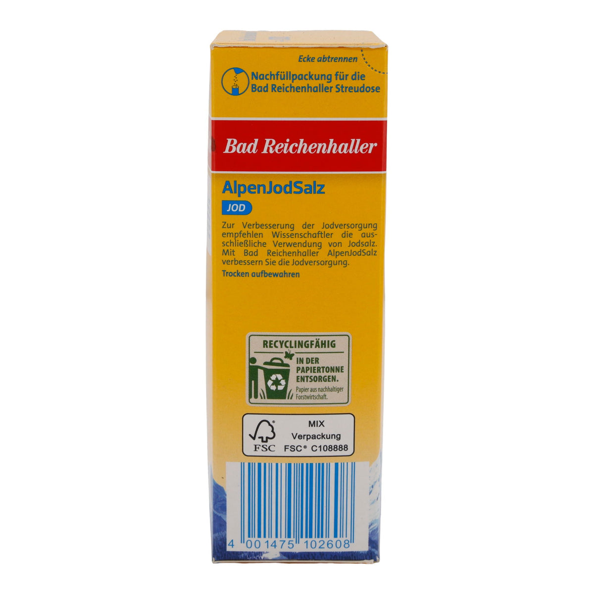 Salz Bad Reichenhaller Alpen JodSalz | jodiertes Speisesalz | aus den Alpen | 500 g