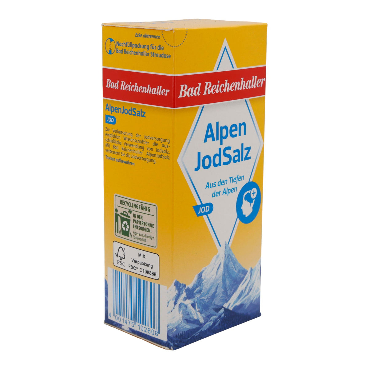 Salz Bad Reichenhaller Alpen JodSalz | jodiertes Speisesalz | aus den Alpen | 500 g