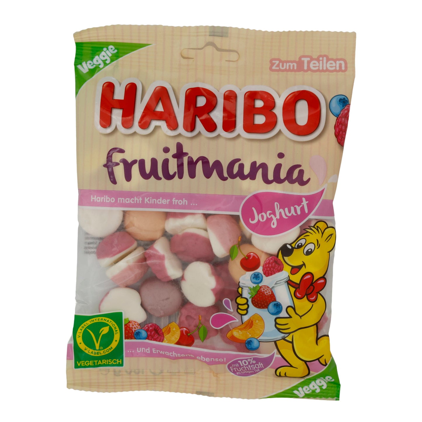 Fruitmania Yoghurt HARIBO | Fruitige Gums | Met yoghurtvulling en 10% vruchtensap | 160 g