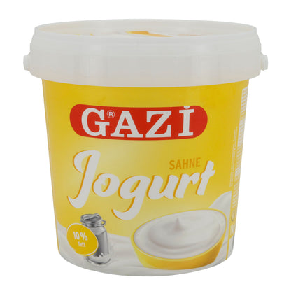 Yaourt Gazi Sahnejoghurt | Yaourt | Extra crémeux avec 10 % de matière grasse | 1 kg