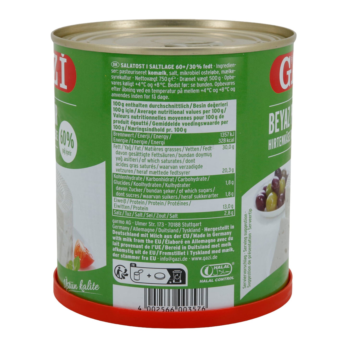 Hirtenkäse Gazi Beyaz Peynir | Traditioneel | 60% vet i. Tr. in pekel | 750 g