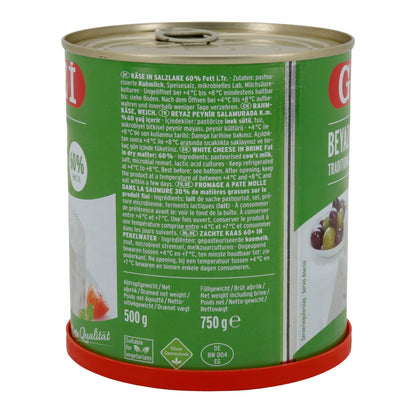 Hirtenkäse Gazi Beyaz Peynir | Traditioneel | 60% vet i. Tr. in pekel | 750 g