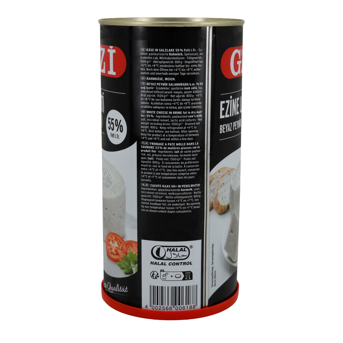 Weichkäse Gazi Ezine Lezzeti | Weißkäse in Salzlake | 55 % Fett i. Tr., Intensiv-aromatisch | 1500 g