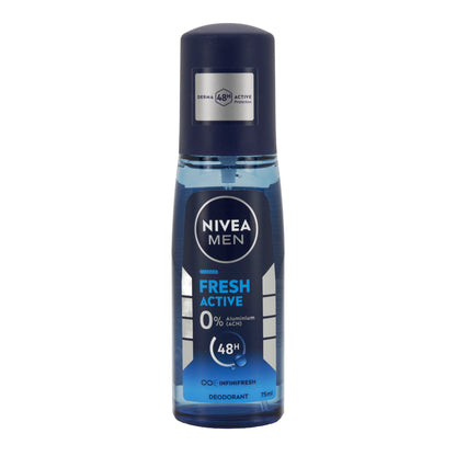 NIVEA MEN Fresh Active Deo Roll-On 75 ml – 48h Schutz ohne Aluminium