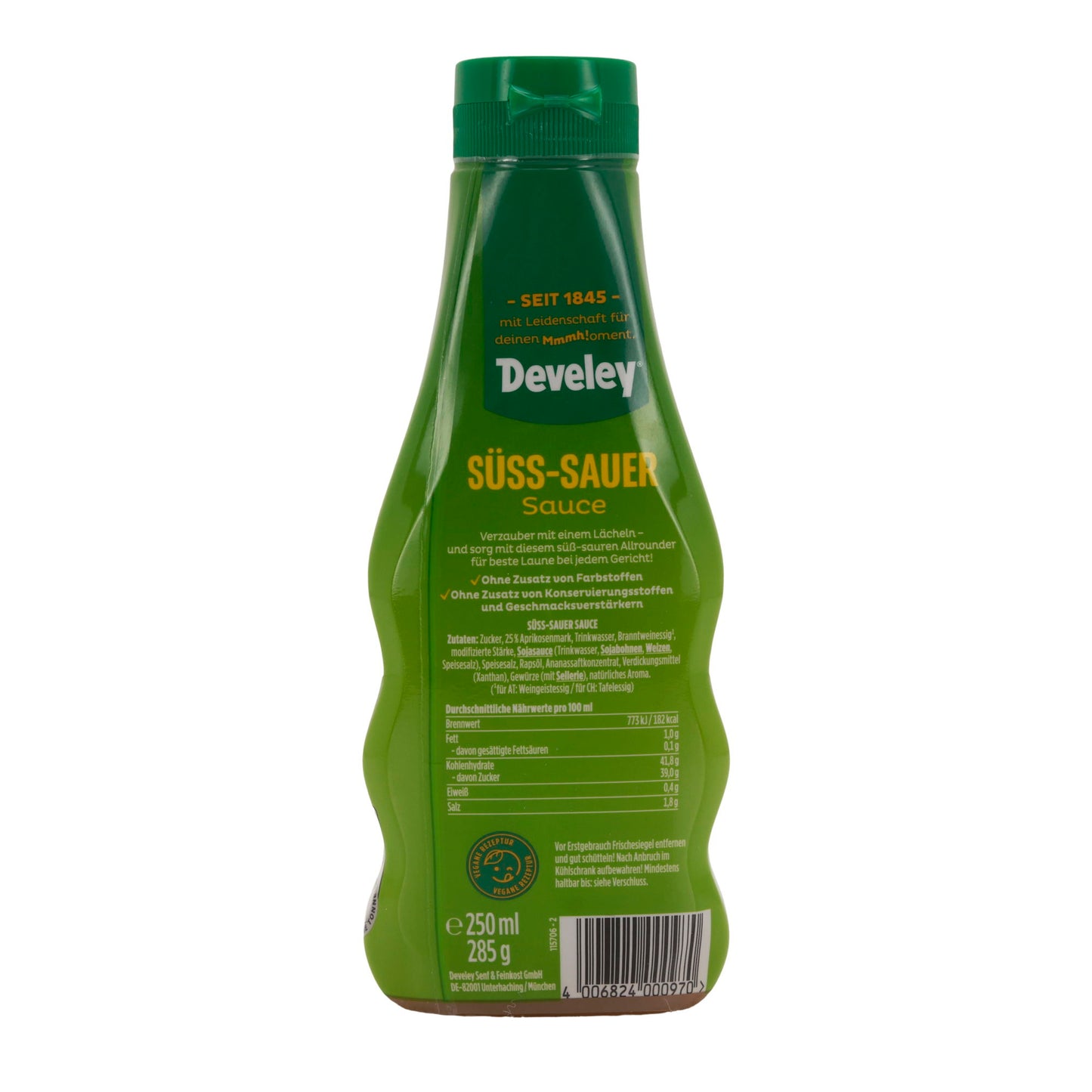 Develey Süß-Sauer Sauce | Ideal für Nuggets, Fingerfood & Wokgerichte | 250 ml