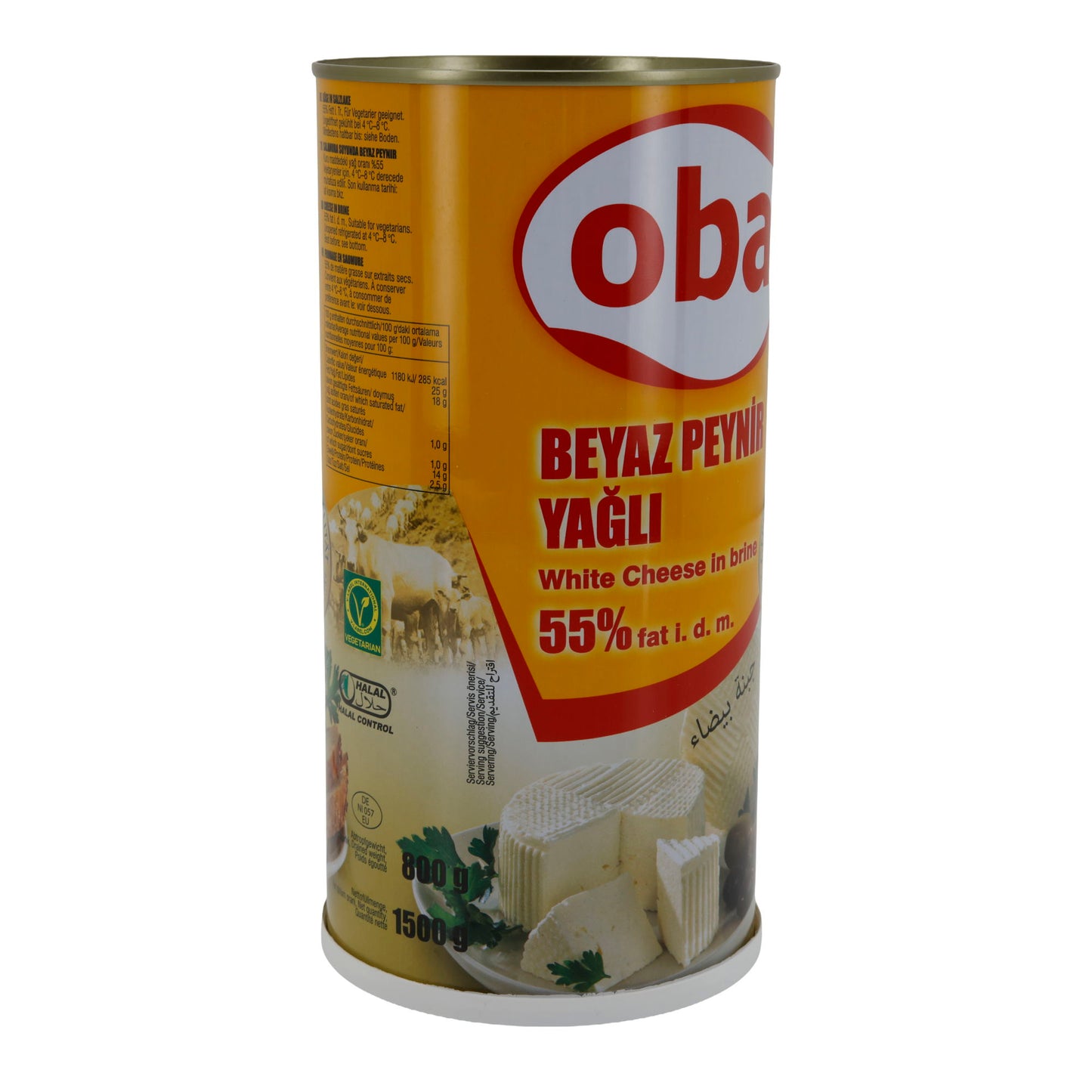 Weißkäse Oba | Weißkäse in Salzlake | Vollfettkäse mit 55 % Fett i. Tr. | 1500 g