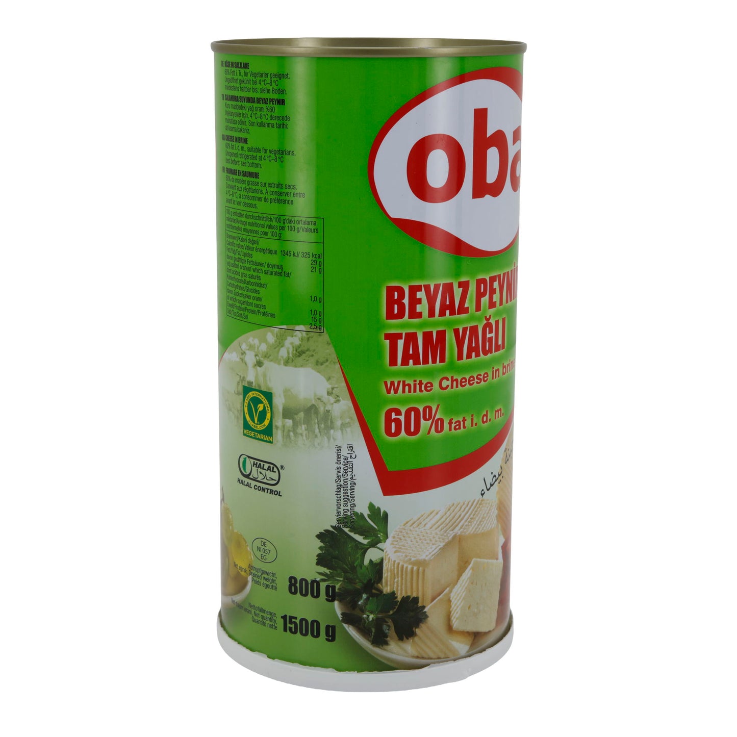 Weißkäse Oba | In Salzlake | Vollfettkäse 60 % Fett i. Tr. | 1500 g