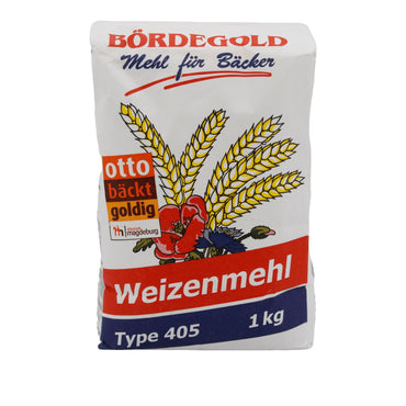 Weizenmehl Bördegold | Type 405 | Fein gemahlenes Weizenmehl für Backwaren | 1 kg BÖRDEGOLD