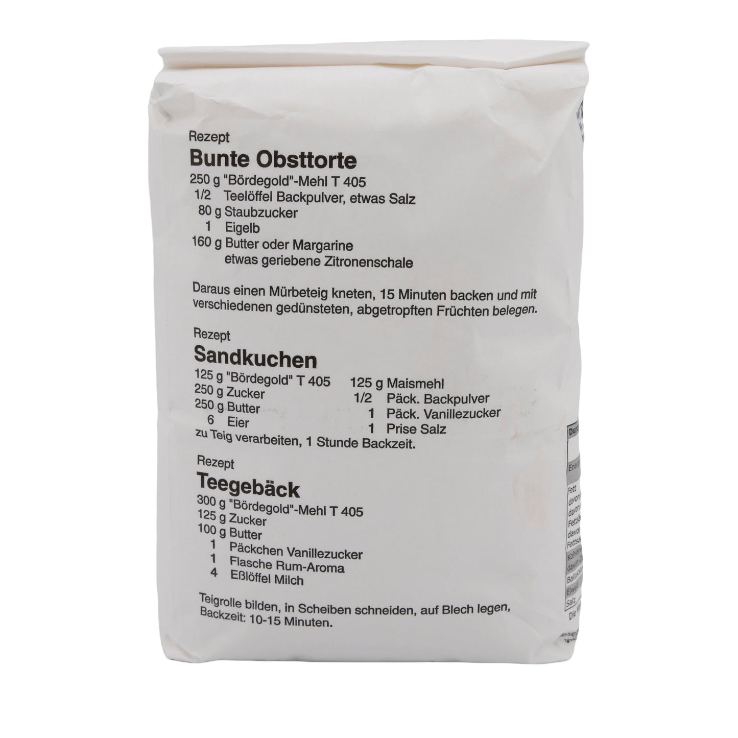 Weizenmehl Bördegold | Type 405 | Fein gemahlenes Weizenmehl für Backwaren | 1 kg