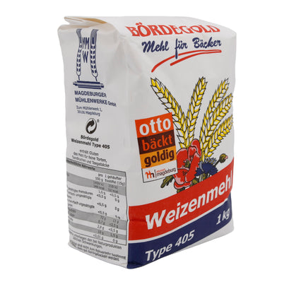 Weizenmehl Bördegold | Type 405 | Fein gemahlenes Weizenmehl für Backwaren | 1 kg