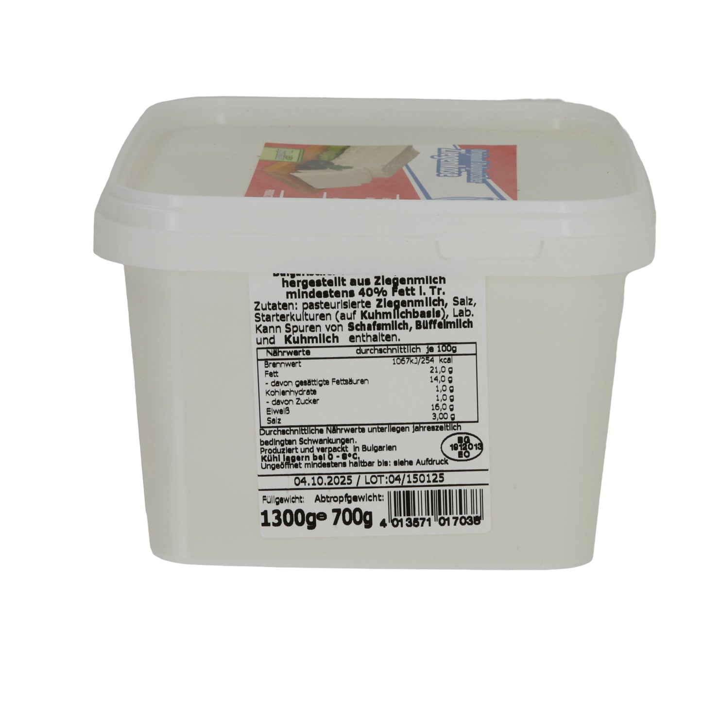 Weißkäse Rodina Original | Bulgarisch | Ziegenmilch | 1300 g