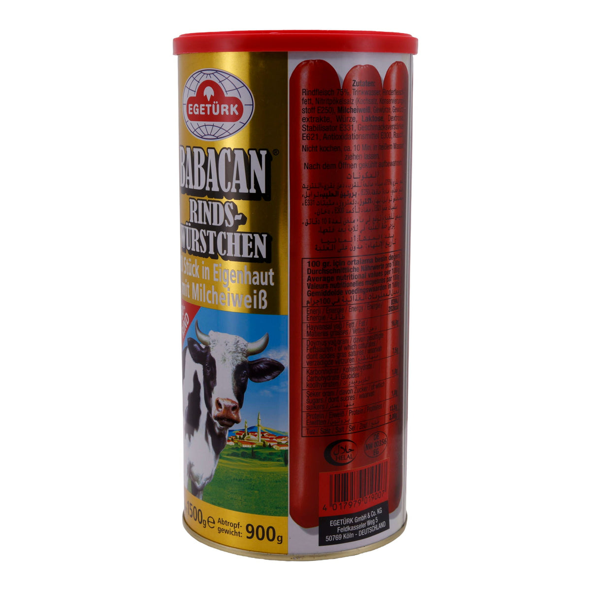 Rind-Würstchen Egetürk Babacan | Würstchen in Eigenhaut | 10 Stück, mit Milcheiweiß | 1500 g