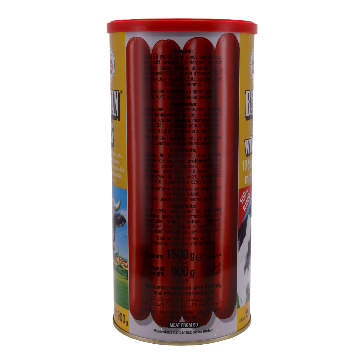 Rind-Würstchen Egetürk Babacan | Würstchen in Eigenhaut | 10 Stück, mit Milcheiweiß | 1500 g EGETÜRK