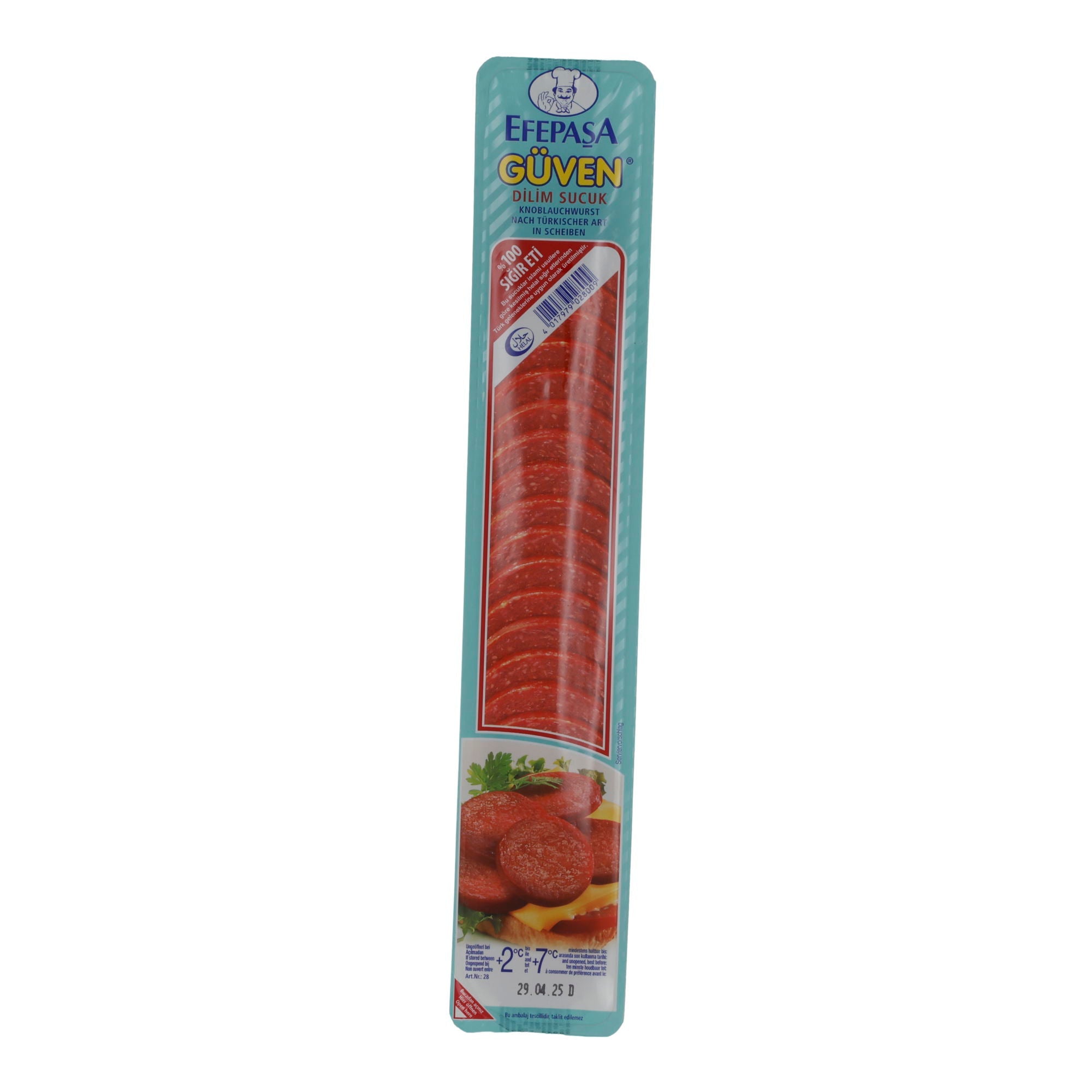 Knoblauchwurst Efepasa | Güven Dilim Sucuk | In Scheiben, würzig | 100g EFEPASA