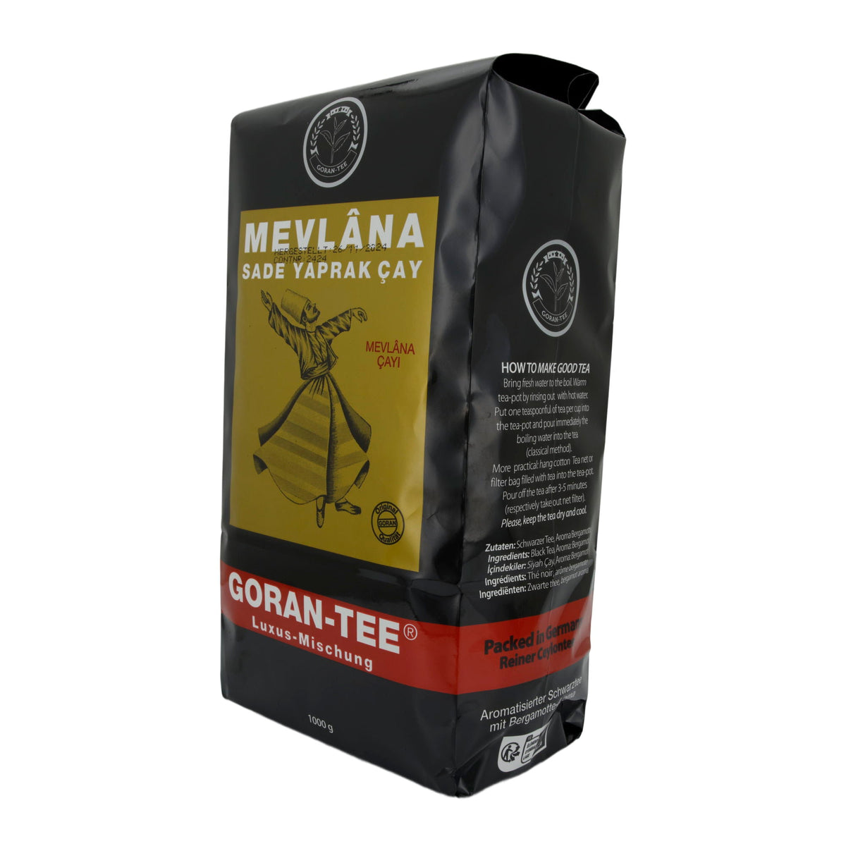 Schwarzer Tee Goran-Tee | Mevlâna | Aromatisiert mit Bergamotte | 1000 g