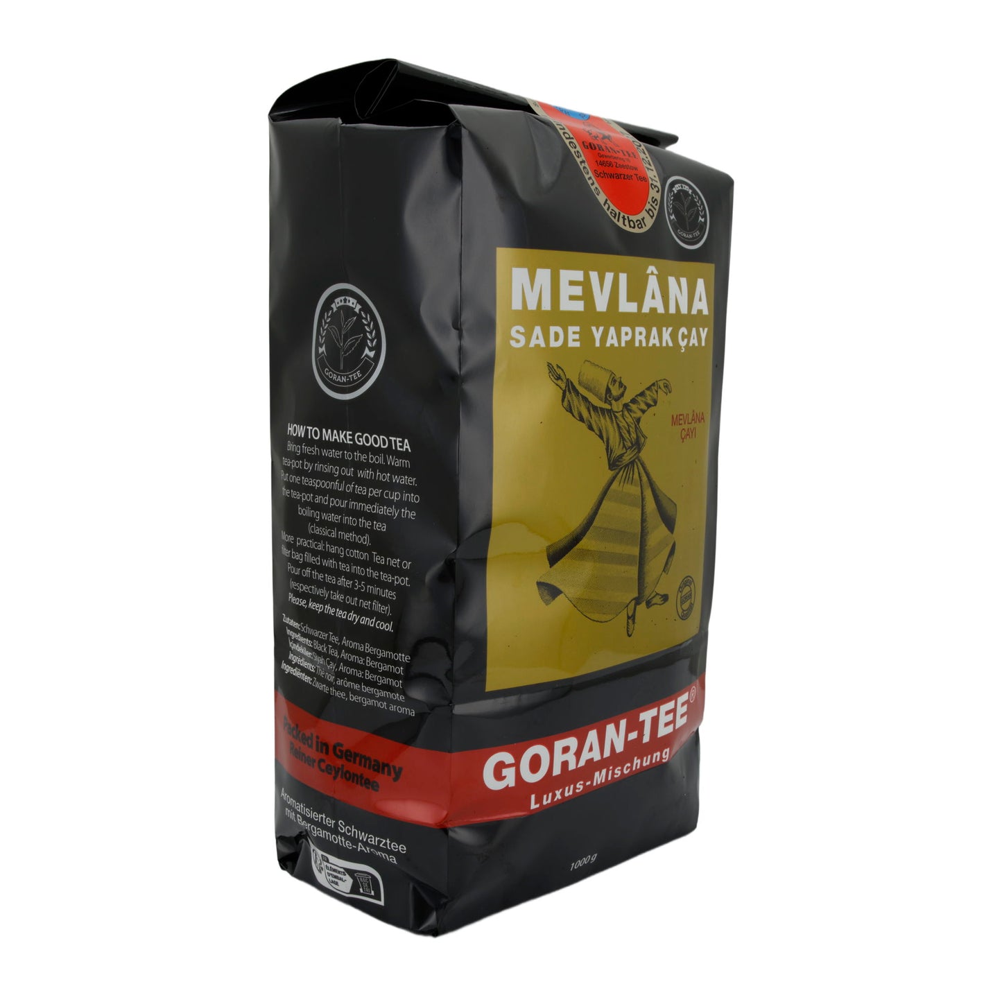 Schwarzer Tee Goran-Tee | Mevlâna | Aromatisiert mit Bergamotte | 1000 g