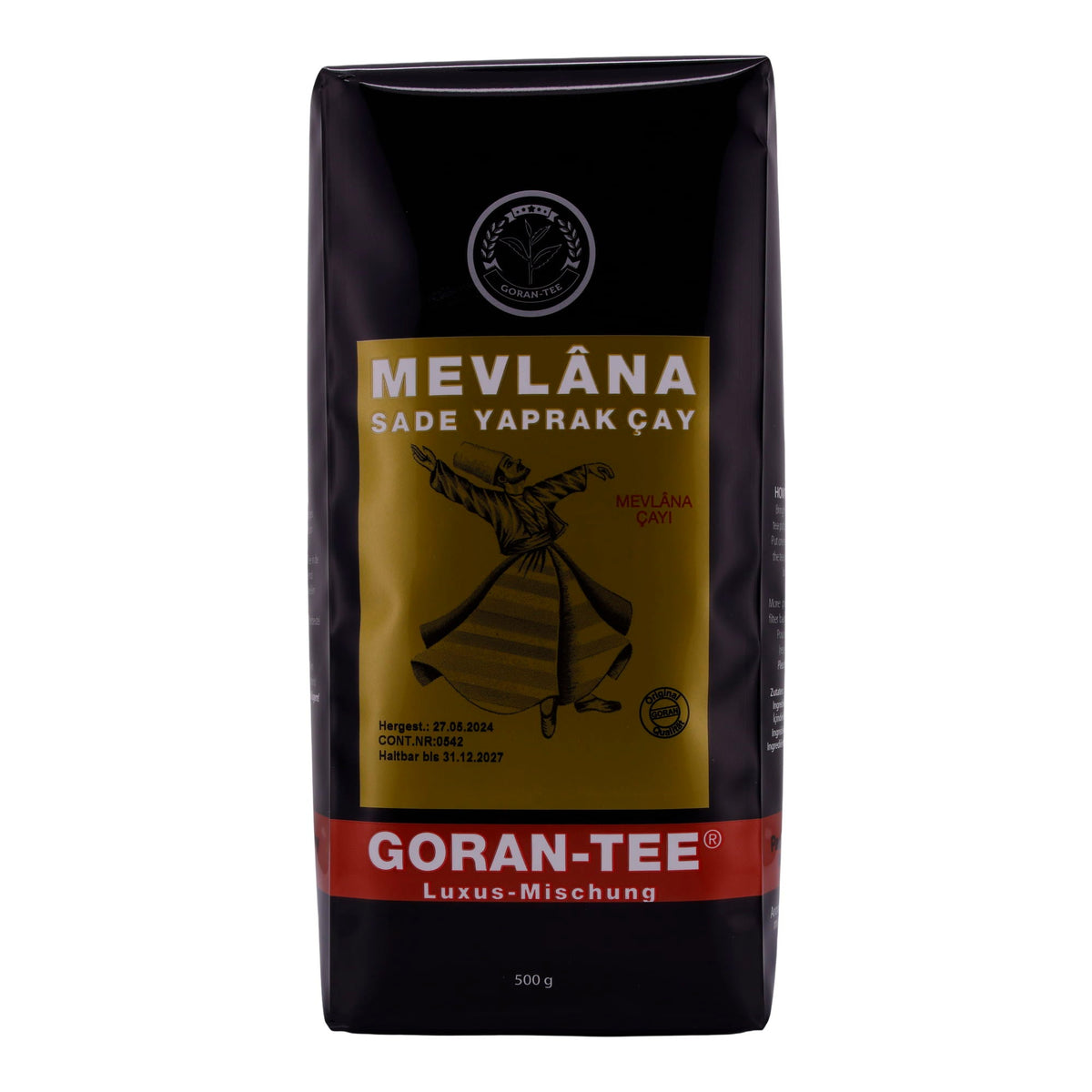 Luxus Tee Goran | Mevlana | Premium-Teemischung | Schwarzer Tee, erlesene Aromen | 500 g Packung