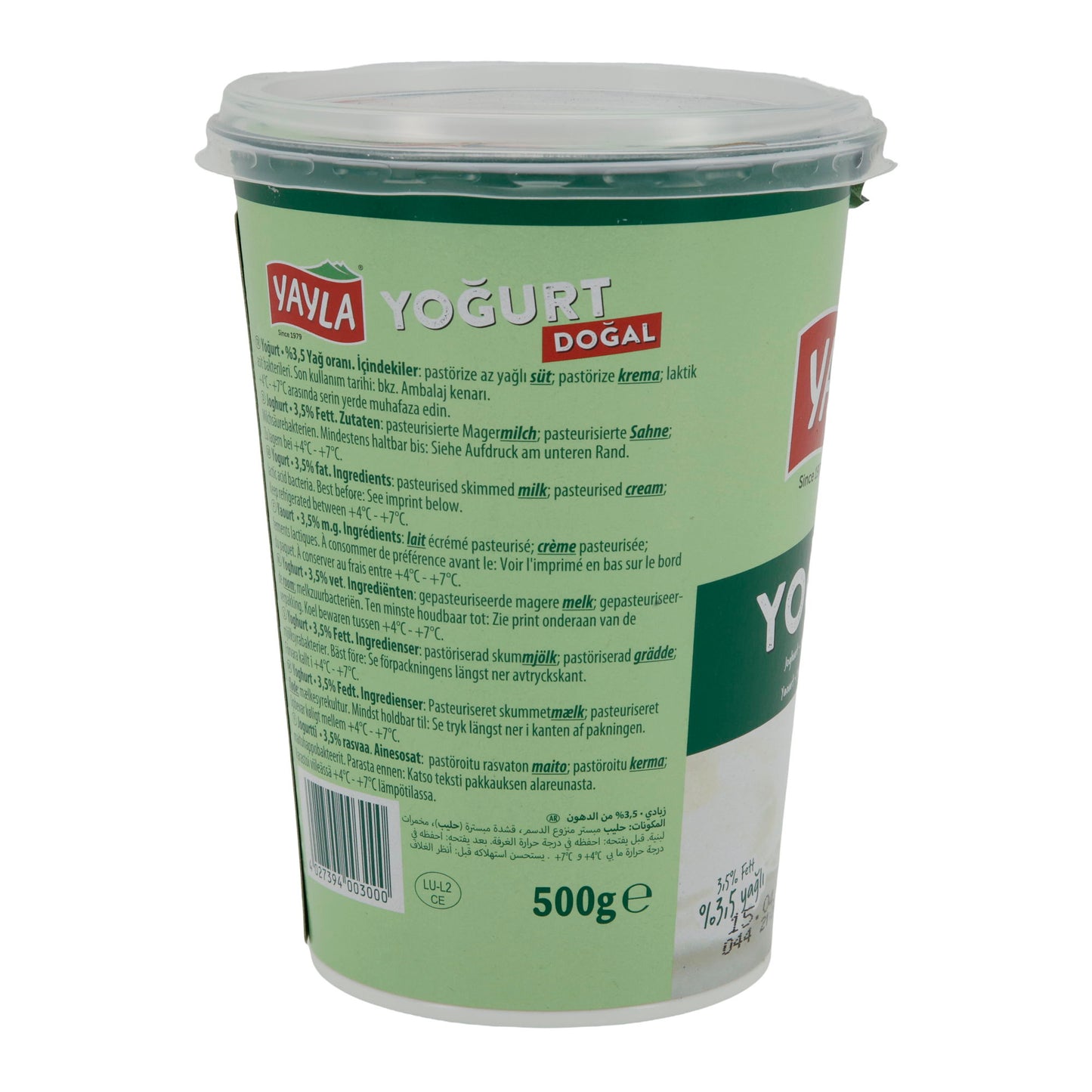 Joghurt Yayla Naturjoghurt | Joghurt | Cremig mit 3,5 % Fett | 500 g