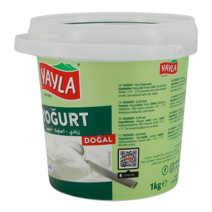 Yogurt Yayla Natural Yogurt | Yogurt | Creamy with 3.5% Fat | 1 kg