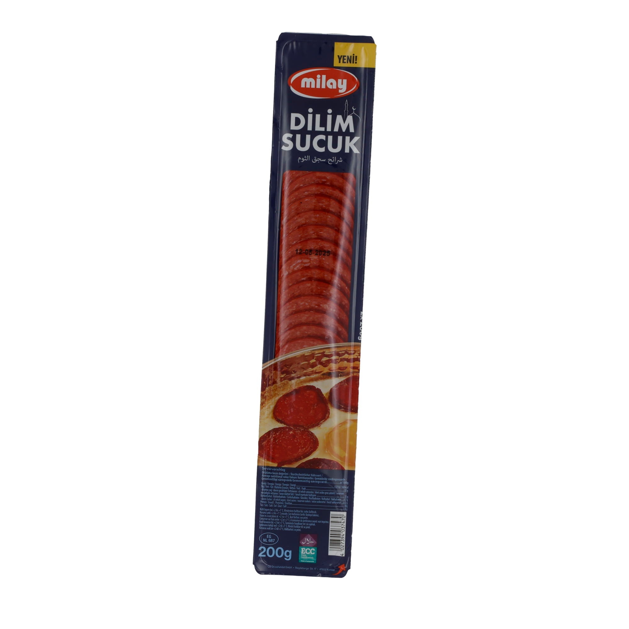 Salami Milay | Dilim Sucuk | Halal, Rindersalami, vorgeschnitten | 200 g MILAY