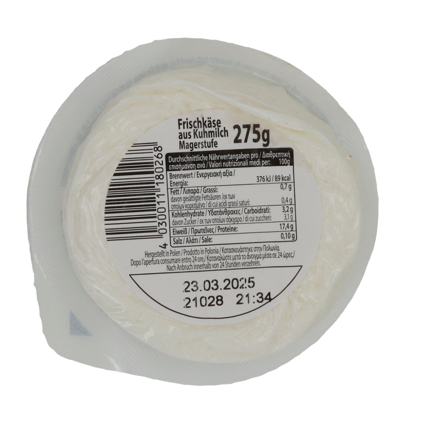 Frischkäse Milochka | Traditioneller Tworog | 2 % Fett für bewusste Ernährung | 275 g