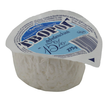 Formaggio fresco Milochka | Tworog tradizionale | 15% di grassi per piatti leggeri | 275 g