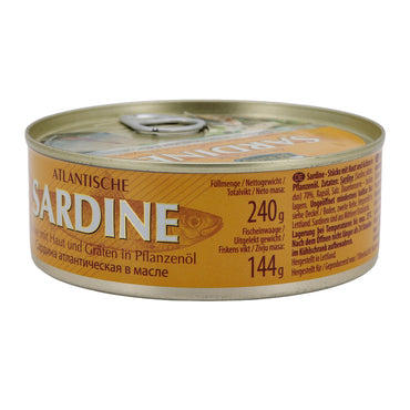 Sardinen Bering | Atlantisch | In Pflanzenöl, zart & aromatisch | 240 g