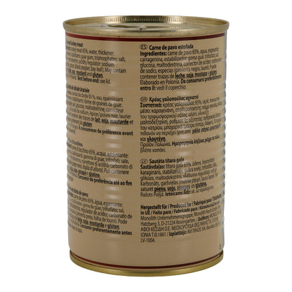 Kalkoenvlees MERK Nr.1 | Gestoofd | Kant-en-klare vleesconserve | 400 g Blik