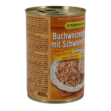 Boekweitgrut met varkensvlees Steinhauer | Kant-en-klaar gerecht | Klaar om te serveren | 400 g blik