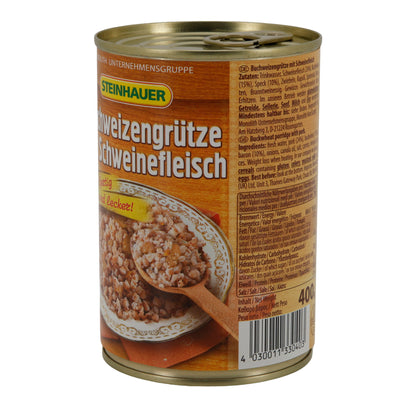 Boekweitgrut met varkensvlees Steinhauer | Kant-en-klaar gerecht | Klaar om te serveren | 400 g blik