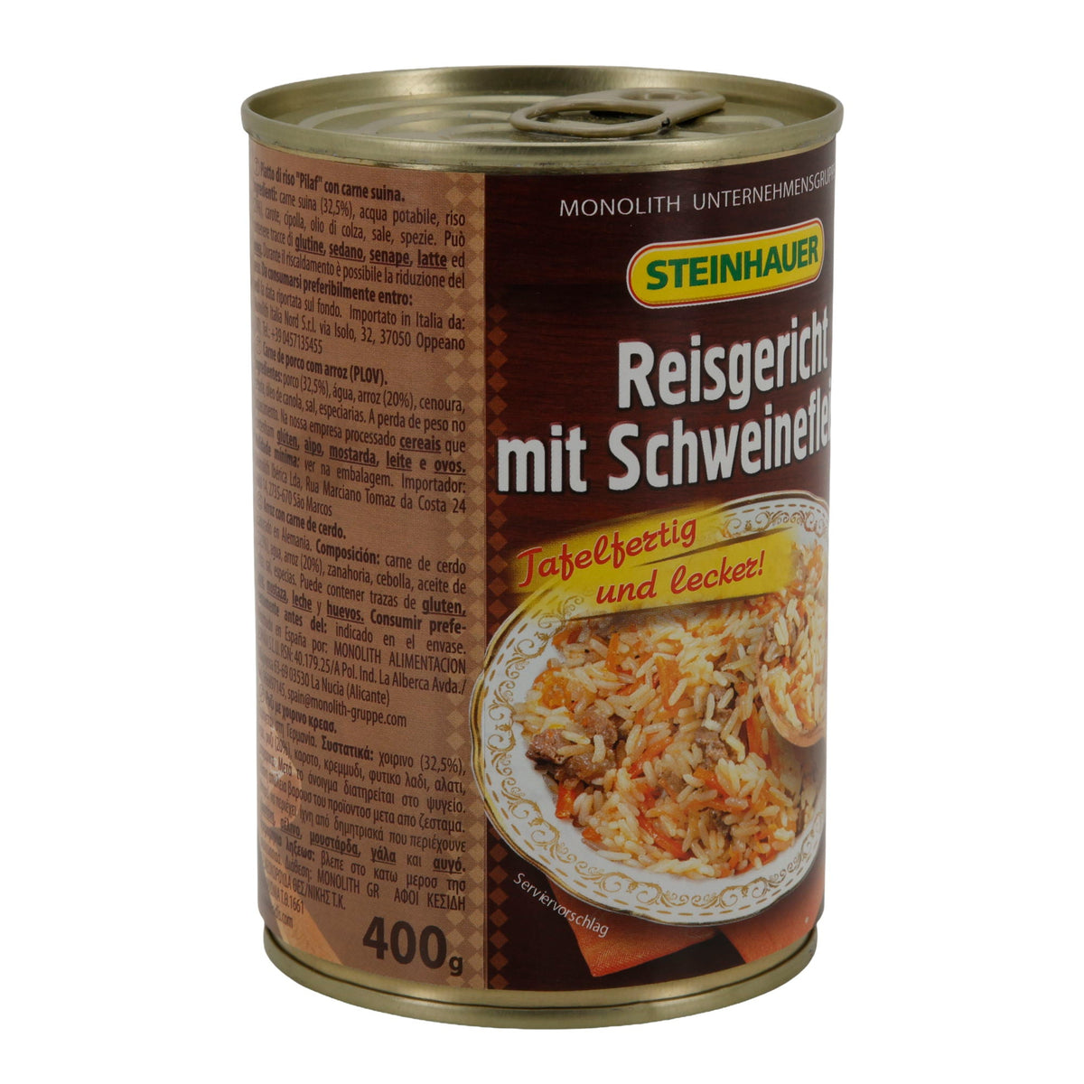 Reisgericht Steinhauer | mit Schweinefleisch | Tafelfertig | 400 g Dose