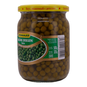 Groene Erwten Steinhauer | Fijn | Natuurlijke Smaak, hoogwaardige glazen verpakking | 500 g