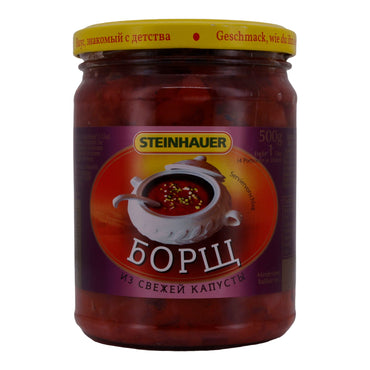 Borschtsch Steinhauer | Rote Beete Eintopf | Mit Weißkohl, Kartoffeln & Karotten, traditionell | 500 g STEINHAUER