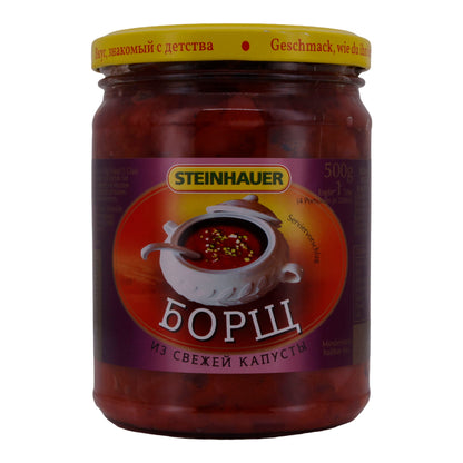 Borschtsch Steinhauer | Rode Biet Stoofpot | Met witte kool, aardappelen & wortelen, traditioneel | 500 g