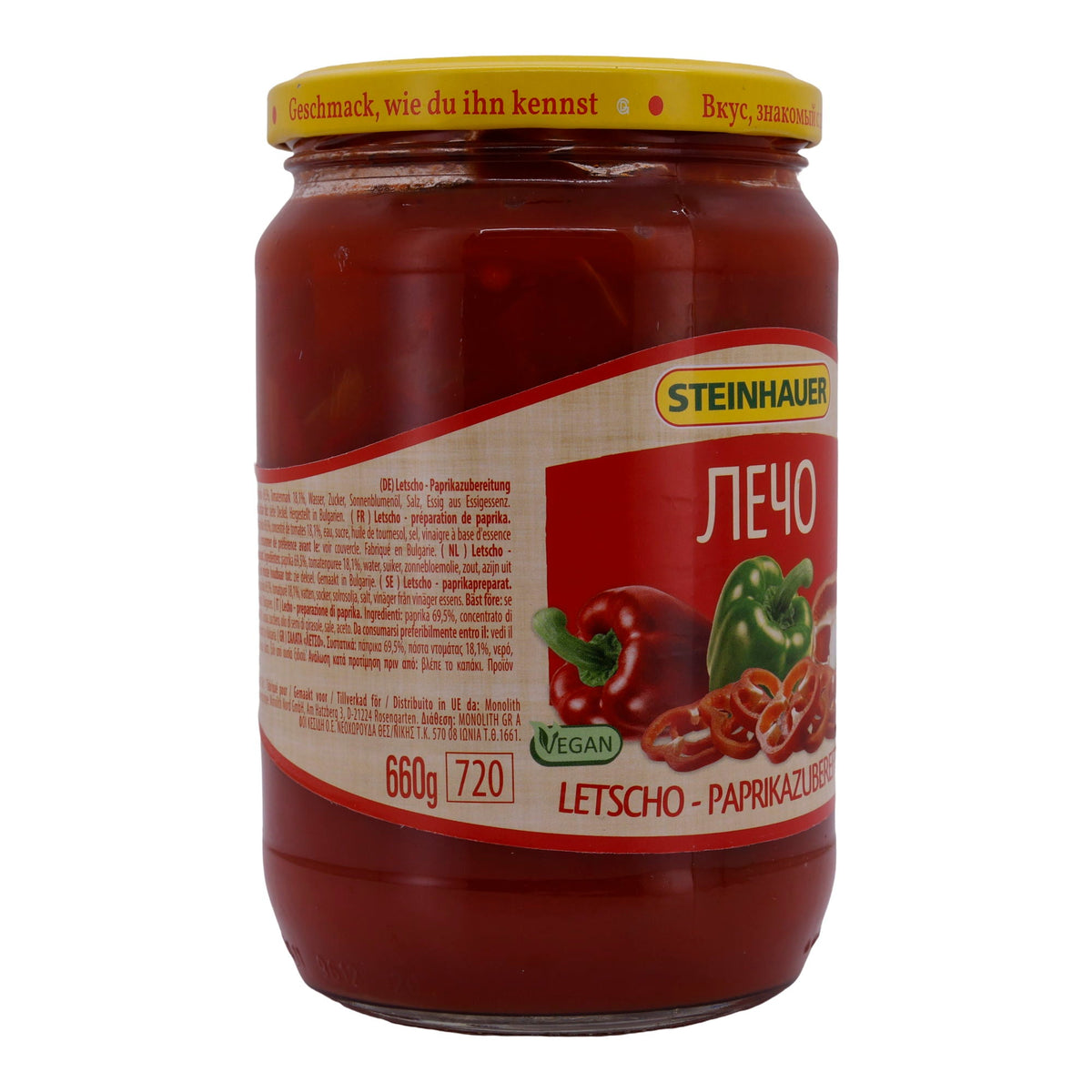 Paprikazubereitung Steinhauer | Letscho | Vegan, perfekt für Eintöpfe | 660 g STEINHAUER